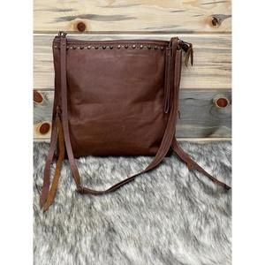 NEW DOUBLE J SADDLERY studded purse in brown